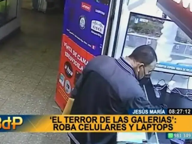 'El terror de las galerías': sujeto se hace pasar como cliente para robar laptops y celulares