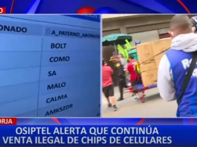 Osiptel alerta venta de miles de chips en la vía pública a personas de dudosa procedencia