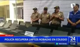 Trujillo: Policía recupera laptops robadas en colegio