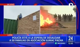 Desalojo en Lurín: familias colocan balones de gas en fachadas de viviendas
