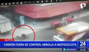 Violento accidente en Iquitos: motociclista es arrollado tras choque con camión
