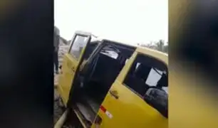 Lurín: conductor salva de morir tras caer con su auto de un puente