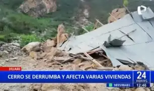 Impactantes imágenes: Cerro se derrumba y afecta a viviendas en Huari