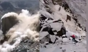 Áncash: derrumbe de cerro deja bloqueada carretera Huarochirí - Casma