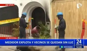 Vecinos sin luz en La Molina: Medidor explota y trabajador termina con quemaduras