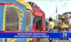 Realizan operativo contra mototaxistas informales en El Agustino