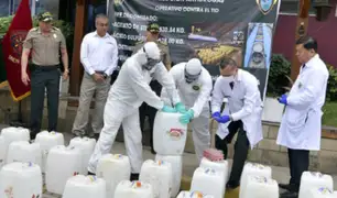 PNP incauta más de 10 toneladas de insumos químicos que tenían como destino el Vraem