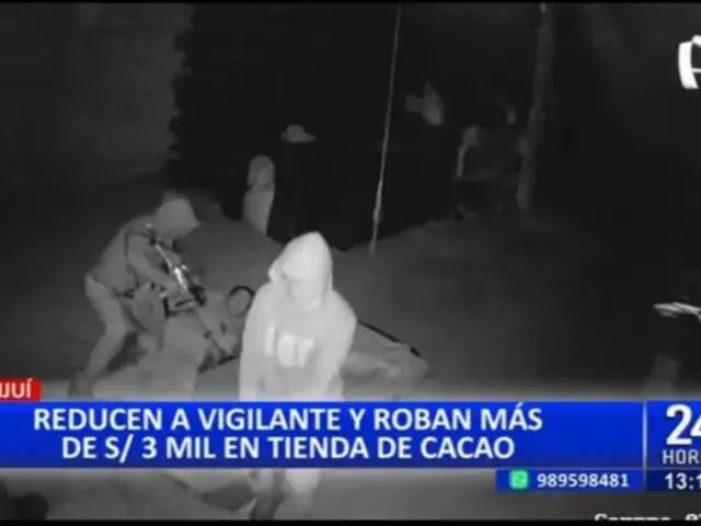 Juanjuí: Delincuentes encañonan a vigilante y roban más de 3 mil soles en tienda de cacao
