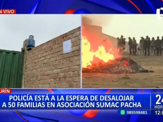 Desalojo en Lurín: familias colocan balones de gas en fachadas de viviendas