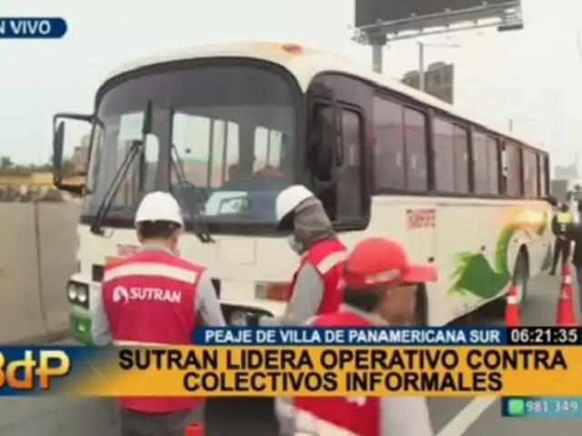 Sutran lidera operativo contra colectiveros informales en la Panamericana Sur