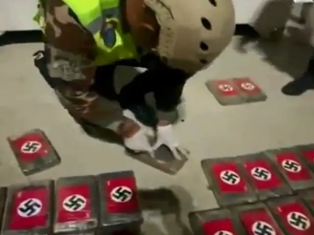 Piura: PNP incauta más de 100 kilos de droga en paquetes con símbolo nazi