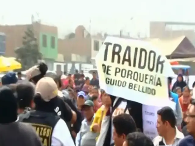 Chosica: pobladores abuchean a congresista Guido Bellido durante reunión con alcalde