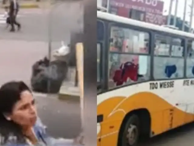 Chorrillos: mujer destroza lunas de bus con un bate de béisbol porque le chocó el carro