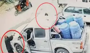 Comas: delincuentes armados asaltan a empresario lechero y le roban su camioneta