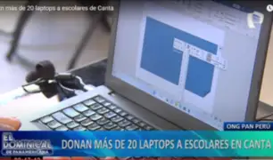 Donan más de 20 laptops a escolares de un colegio en Canta
