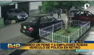Inseguridad en Ate: roban auto de policía en retiro utilizando un peine