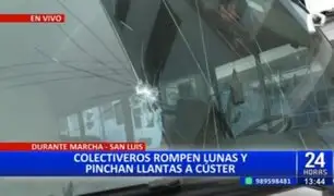 San Luis: Colectiveros rompen lunas y pinchan llantas a cúster durante protesta