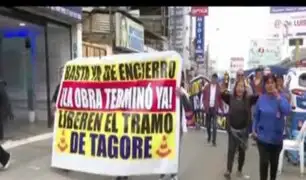 Ate: vecinos protestan por cierre de calles pese a obra terminada del Metro de Lima