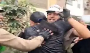El conmovedor abrazo del policía que rescató a mujer secuestrada en Los Olivos