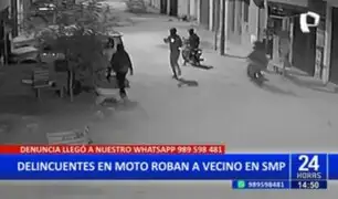 Delincuentes en motos asaltan a vecino en San Martín de Porres