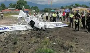 Moyobamba: avioneta donde viajaba alcalde cae a zanja antes de despegar
