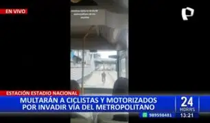 Multarán a ciclistas y patrulleros con el 8% de 1 UIT por invadir la vía del Metropolitano