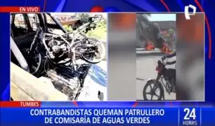 Tumbes: contrabandista incendia patrullero de comisaría de Aguas Verdes