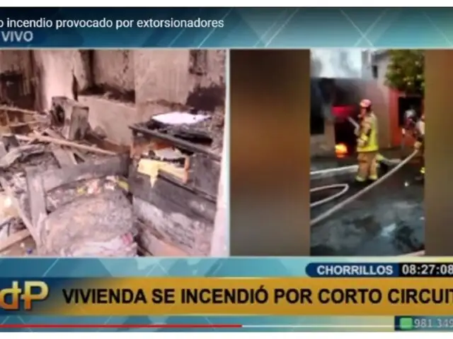 Chorillos: Dueños de una vivienda incendiada  niegan que el siniestro fuese provocado por extorsionadores
