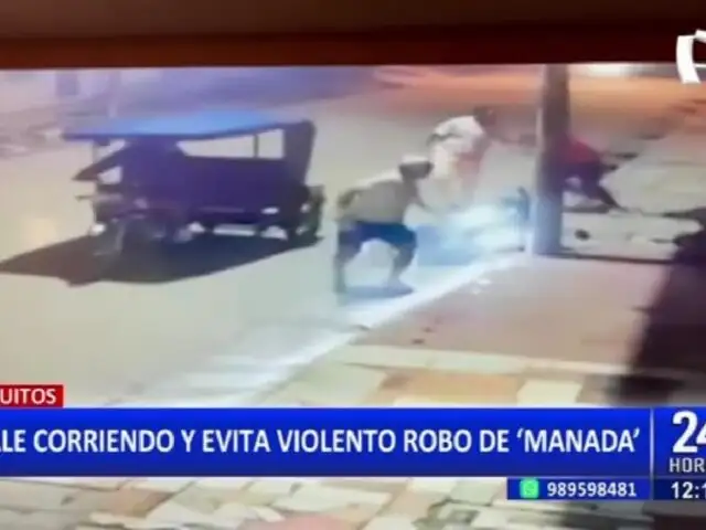 Iquitos: sujeto sale corriendo y evita robo en “manada”