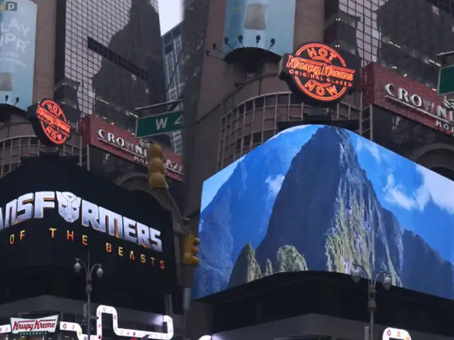 Machu Picchu en el Times Square: imagen de la maravilla del mundo se luce en estreno de Transformers