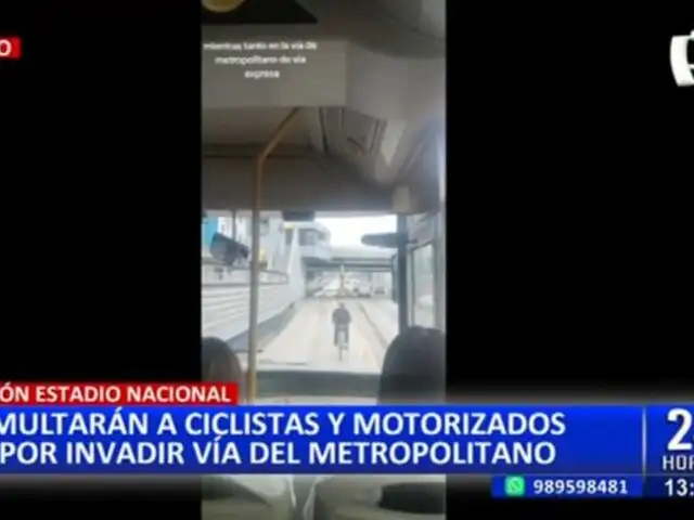 Multarán a ciclistas y patrulleros con el 8% de 1 UIT por invadir la vía del Metropolitano