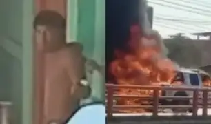 Contrabandista quema patrullero en Tumbes: su hermano señala que fue un accidente