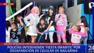 Comas: PNP interviene fiesta infantil tras pérdida de celular de bailarina
