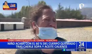 Huancayo: madre de niño con quemaduras de 60% pide cama en el Instituto de Salud del Niño