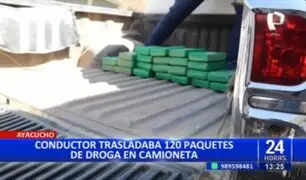 Ayacucho: Detienen a conductor que trasladaba 120 paquetes de droga en camioneta