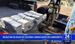 Junín: Incautan 56 kg de cocaína camuflados en camioneta