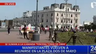 “Toma de Lima”: manifestantes dejan plaza Dos de Mayo y se congregan en plaza San Martín