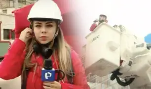 Reportera de Panamericana TV cubre Desfile Patrio a 15 metros de altura
