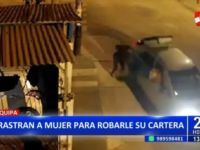 Violento asalto en Arequipa: Delincuente arrastra a mujer para robarle su cartera