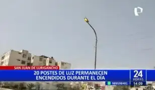 SJL: vecinos denuncian que postes de alumbrado permanecen encendidos todo el día