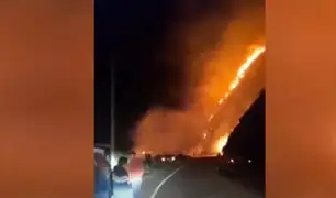 Tarma: incendio forestal interrumpe tránsito en la carretera central