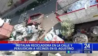 El Agustino: recicladora invade parte de la vía y perjudica a vecinos