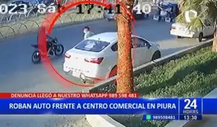 Piura: Delincuente roba vehículo frente a centro comercial