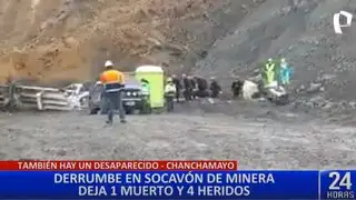 Junín: 1 muertos y 4 heridos deja derrumbe de mina en Chanchamayo