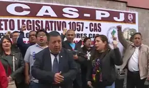 Cercado de Lima: Empleados CAS del PJ protestan exigiendo aumento de sus remuneraciones