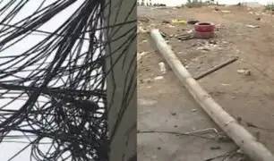 Chorrillos: vecinos denuncian que conviven con poste caído y cables en el suelo desde hace días