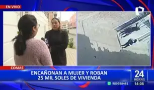 Comas: Ingresan a vivienda, encañonan a mujer y roban 25 mil soles en objetos de valor