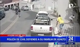 A balazos: policía vestido de civil defiende a su esposa e hija de asalto