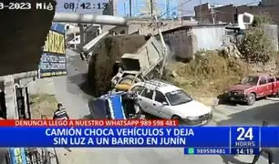 Junín: Camión choca con vehículos y deja sin electricidad a todo un barrio