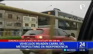 ¡Indignante! Vehículos particulares invaden carril exclusivo del Metropolitano